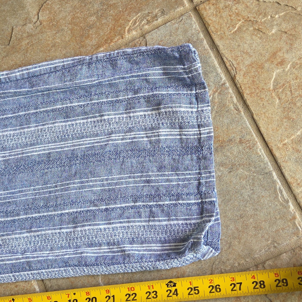 Guess Blue Striped Chambray Jumpsuit with Wide-Leg Design - Picture 12 of 17